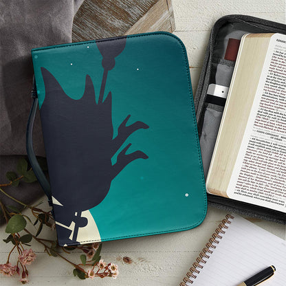 Full Moon Halloween Flying Witch Print Leather Bible Cover