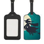 Full Moon Halloween Flying Witch Print Luggage Tag
