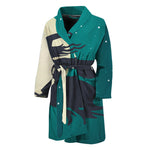 Full Moon Halloween Flying Witch Print Men's Bathrobe