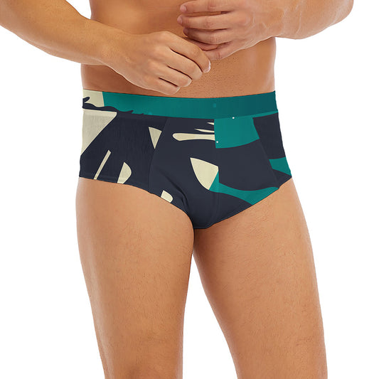 Full Moon Halloween Flying Witch Print Men's Briefs