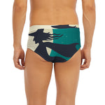 Full Moon Halloween Flying Witch Print Men's Briefs