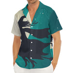 Full Moon Halloween Flying Witch Print Men's Deep V-Neck Shirt