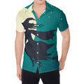 Full Moon Halloween Flying Witch Print Men's Shirt
