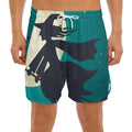 Full Moon Halloween Flying Witch Print Men's Split Running Shorts