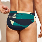 Full Moon Halloween Flying Witch Print Men's Swim Briefs