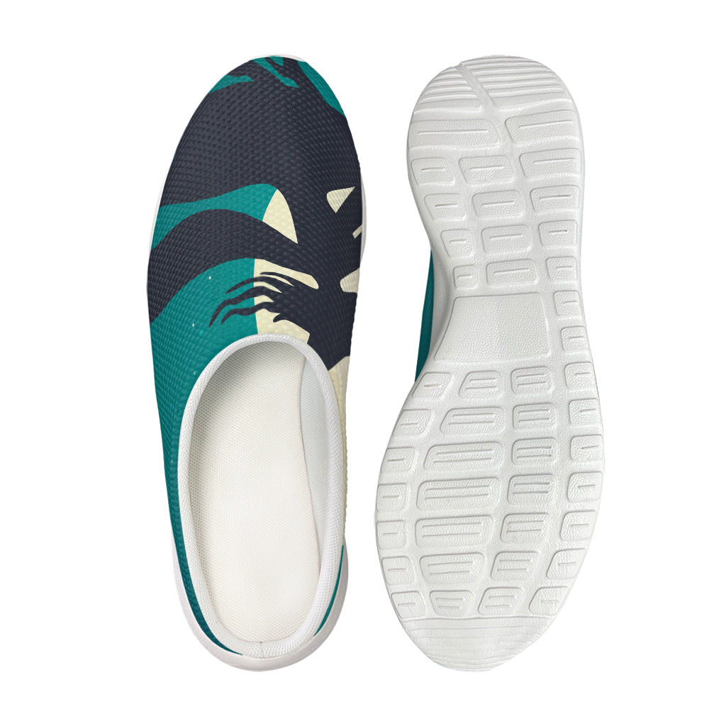 Full Moon Halloween Flying Witch Print Mesh Casual Shoes