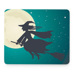 Full Moon Halloween Flying Witch Print Mouse Pad