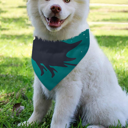 Full Moon Halloween Flying Witch Print Over The Collar Dog Bandana