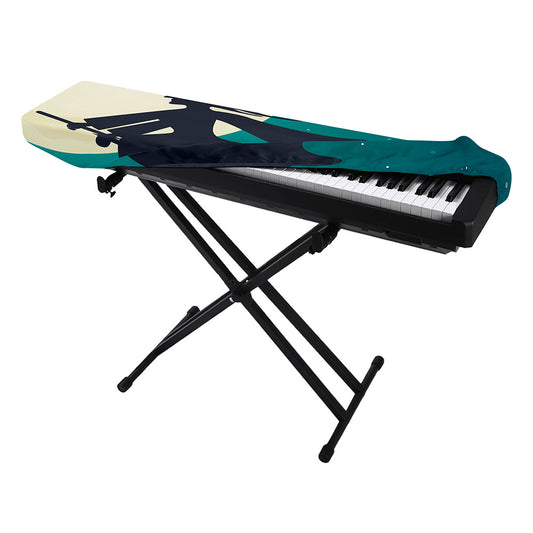 Full Moon Halloween Flying Witch Print Piano Keyboard Cover