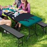 Full Moon Halloween Flying Witch Print Picnic Table Cover