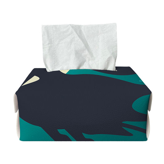 Full Moon Halloween Flying Witch Print Rectangle Tissue Box Cover
