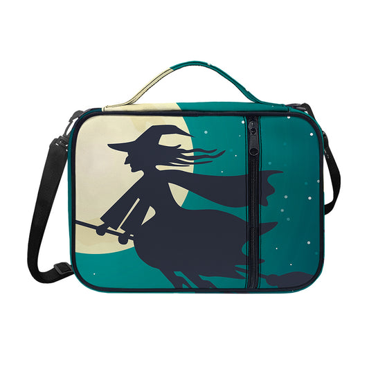 Full Moon Halloween Flying Witch Print Shoulder Strap Bible Bag