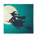 Full Moon Halloween Flying Witch Print Silk Bandana