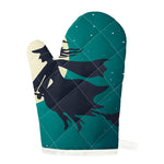 Full Moon Halloween Flying Witch Print Single Oven Mitt