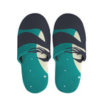 Full Moon Halloween Flying Witch Print Slippers