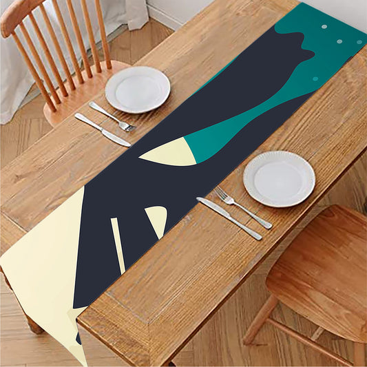Full Moon Halloween Flying Witch Print Table Runner