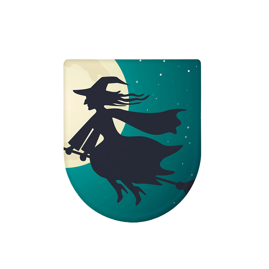 Full Moon Halloween Flying Witch Print Toilet Lid Cover