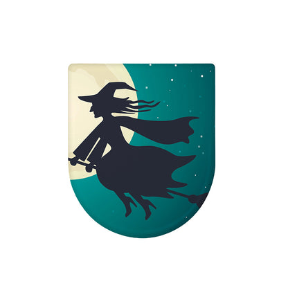Full Moon Halloween Flying Witch Print Toilet Lid Cover