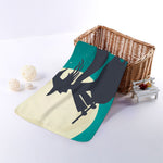Full Moon Halloween Flying Witch Print Towel