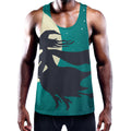 Full Moon Halloween Flying Witch Print Men's Workout Tank Top