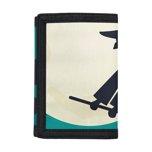 Full Moon Halloween Flying Witch Print Trifold Wallet