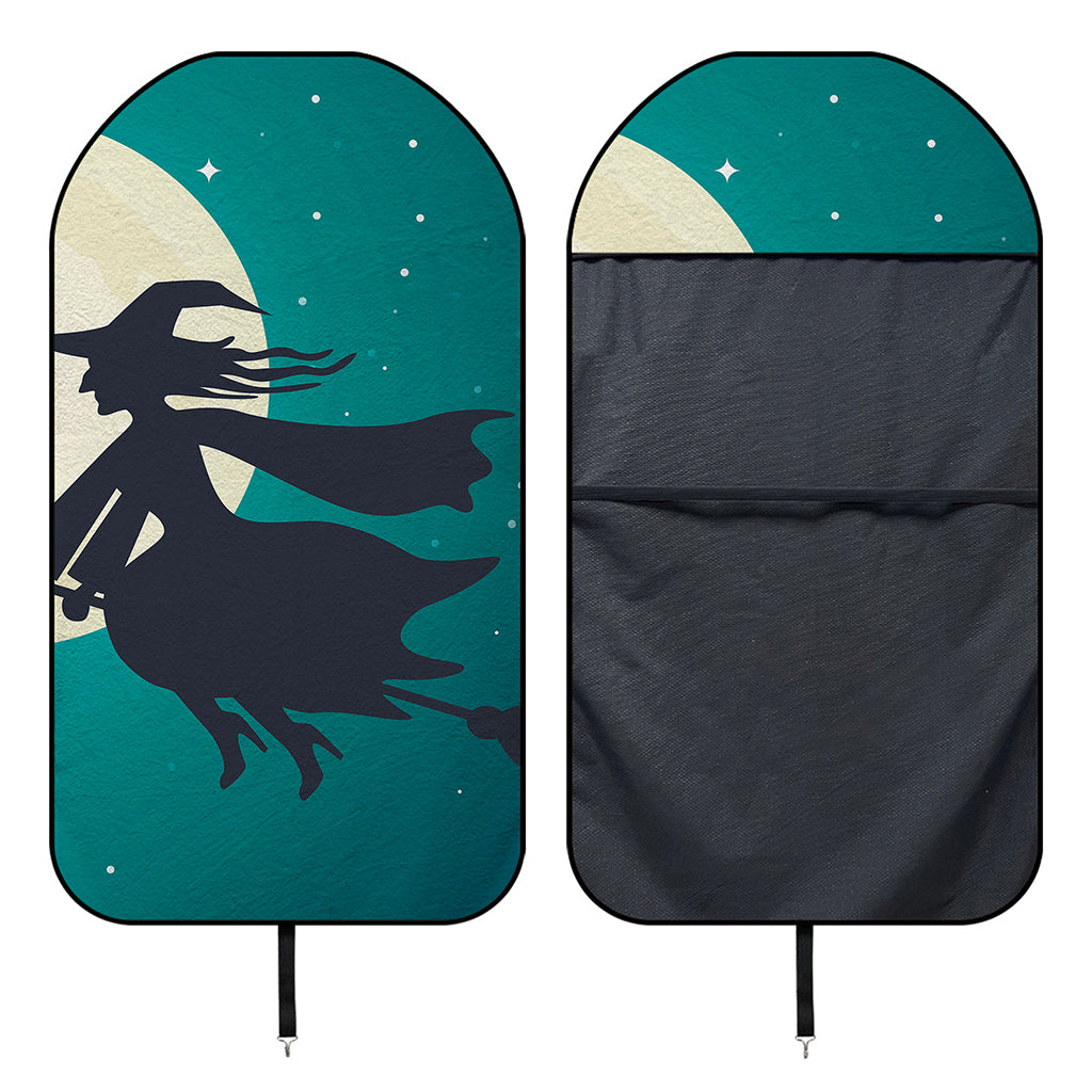 Full Moon Halloween Flying Witch Print Waterproof Car Seat Cover