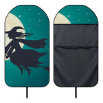 Full Moon Halloween Flying Witch Print Waterproof Car Seat Cover