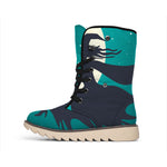 Full Moon Halloween Flying Witch Print Winter Boots