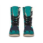 Full Moon Halloween Flying Witch Print Winter Boots