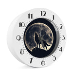 Full Moon Howling Wolf Print Alarm Clock