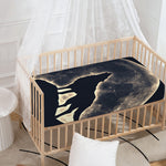 Full Moon Howling Wolf Print Baby Crib Sheet