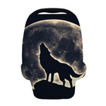 Full Moon Howling Wolf Print Baby Seat Cover