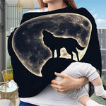 Full Moon Howling Wolf Print Baby Seat Cover