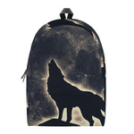 Full Moon Howling Wolf Print Backpack