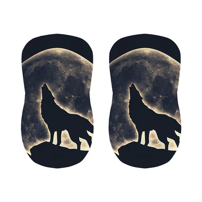 Full Moon Howling Wolf Print Bar Stool Covers