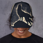 Full Moon Howling Wolf Print Baseball Cap