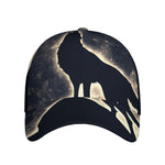 Full Moon Howling Wolf Print Baseball Cap