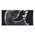 Full Moon Howling Wolf Print Beach Towel