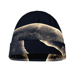 Full Moon Howling Wolf Print Beanie