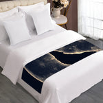 Full Moon Howling Wolf Print Bed Runner