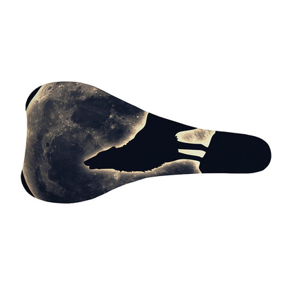 Full Moon Howling Wolf Print Bicycle Seat Cover