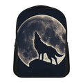 Full Moon Howling Wolf Print Casual Backpack