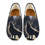 Full Moon Howling Wolf Print Casual Shoes