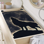 Full Moon Howling Wolf Print Changing Pad Cover