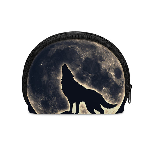 Full Moon Howling Wolf Print Coin Purse