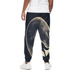 Full Moon Howling Wolf Print Cotton Pants