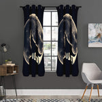 Full Moon Howling Wolf Print Curtain