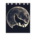Full Moon Howling Wolf Print Curtain