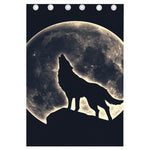 Full Moon Howling Wolf Print Curtain