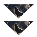 Full Moon Howling Wolf Print Dog Bandana